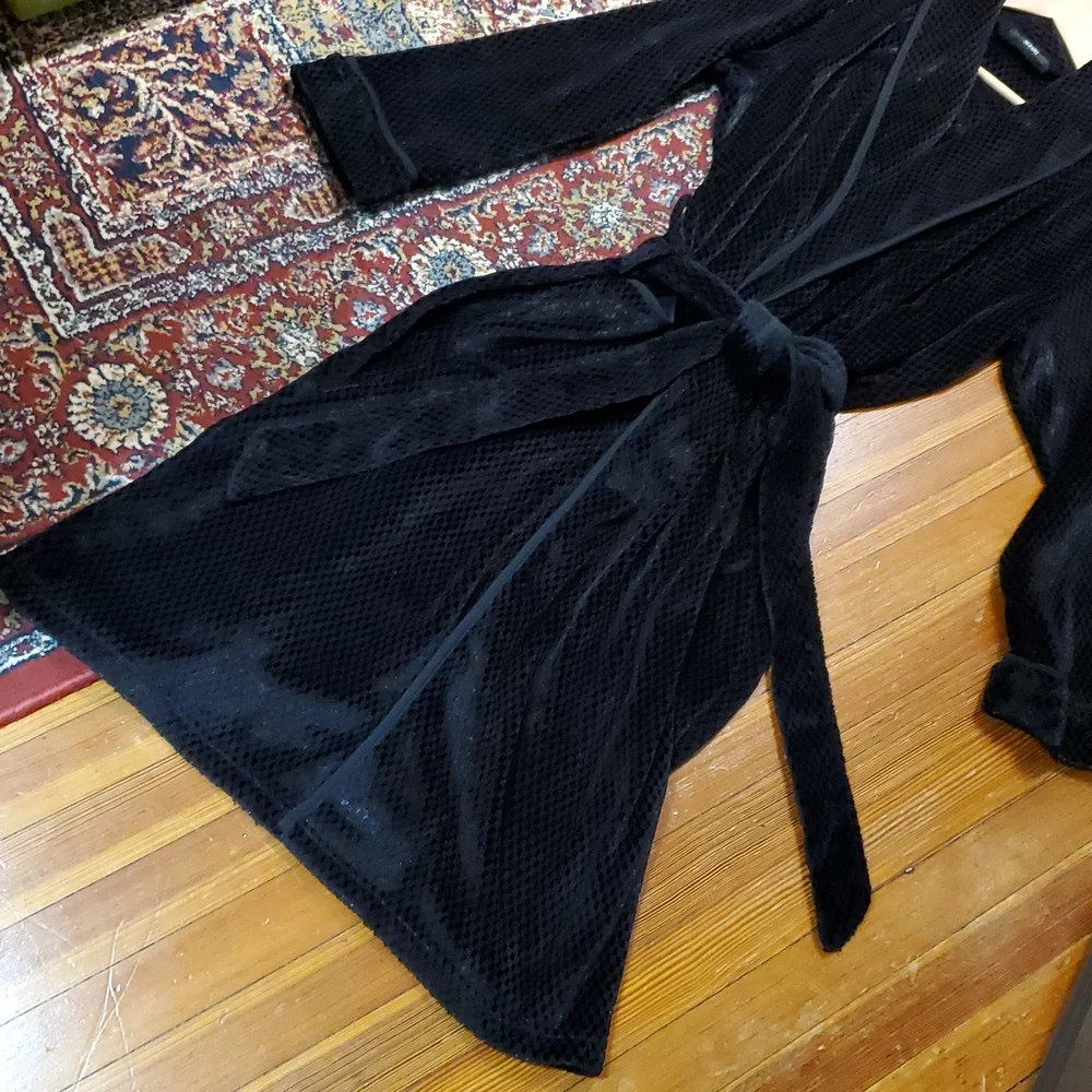 Alfani Textured Black Robe - Picture 8 of 14
